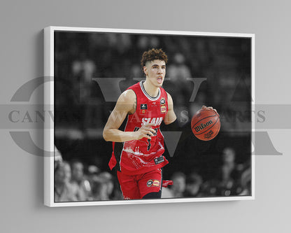 LaMelo Ball Black & White Canvas Art Basketball Canvas Wall Art