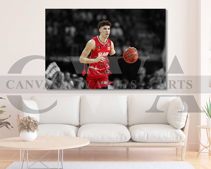 LaMelo Ball Black & White Canvas Art Basketball Canvas Wall Art