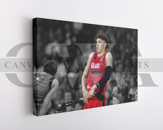 LaMelo Ball Black & White Canvas Art Basketball Canvas Wall Art