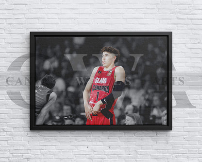 LaMelo Ball Black & White Canvas Art Basketball Canvas Wall Art