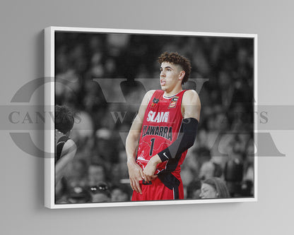 LaMelo Ball Black & White Canvas Art Basketball Canvas Wall Art