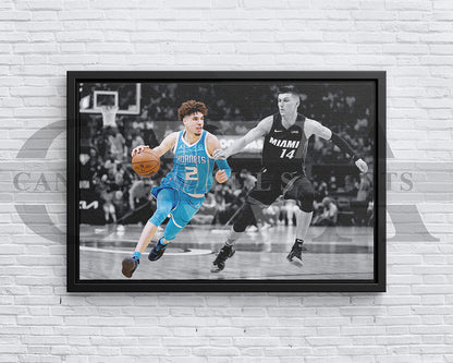 LaMelo Ball Black & White Canvas Art Basketball Canvas Wall Art