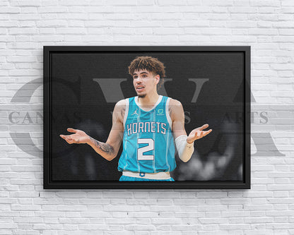 LaMelo Ball Black & White Canvas Art Basketball Canvas Wall Art