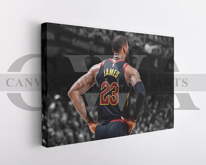 LeBron James Black & White Canvas Art Basketball Canvas Wall Art