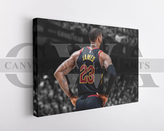 LeBron James Black & White Canvas Art Basketball Canvas Wall Art