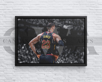 LeBron James Black & White Canvas Art Basketball Canvas Wall Art