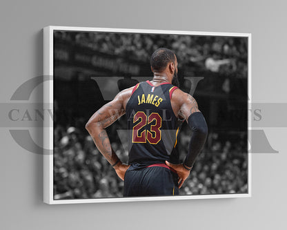 LeBron James Black & White Canvas Art Basketball Canvas Wall Art