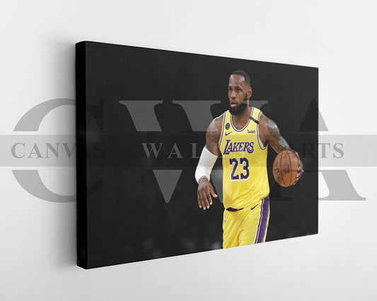 LeBron James Black & White Canvas Art Basketball Canvas Wall Art