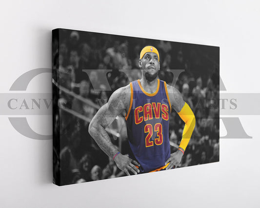 LeBron James Black & White Canvas Art Basketball Canvas Wall Art