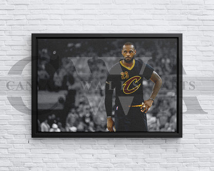 LeBron James Black & White Canvas Art Basketball Canvas Wall Art
