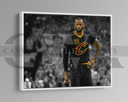 LeBron James Black & White Canvas Art Basketball Canvas Wall Art