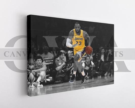 LeBron James Black & White Canvas Art Basketball Canvas Wall Art
