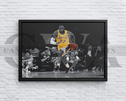 LeBron James Black & White Canvas Art Basketball Canvas Wall Art