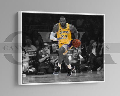 LeBron James Black & White Canvas Art Basketball Canvas Wall Art