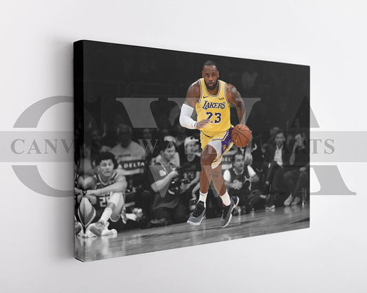 LeBron James Black & White Canvas Art Basketball Canvas Wall Art