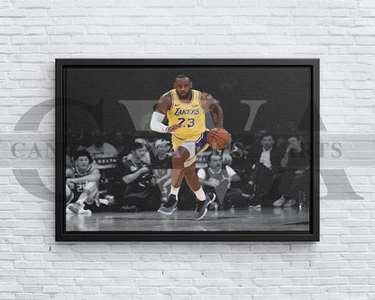 LeBron James Black & White Canvas Art Basketball Canvas Wall Art