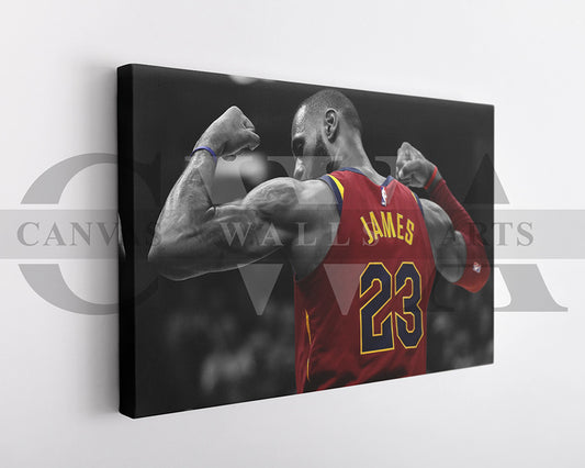 LeBron James Black & White Canvas Art Basketball Canvas Wall Art