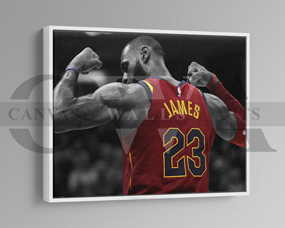 LeBron James Black & White Canvas Art Basketball Canvas Wall Art