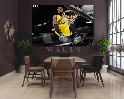 LeBron James Black & White Canvas Art Basketball Canvas Wall Art