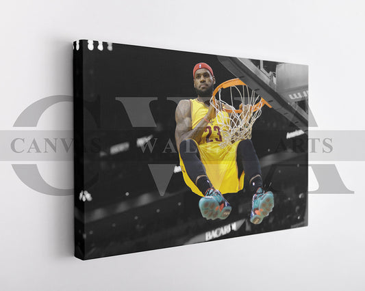 LeBron James Black & White Canvas Art Basketball Canvas Wall Art