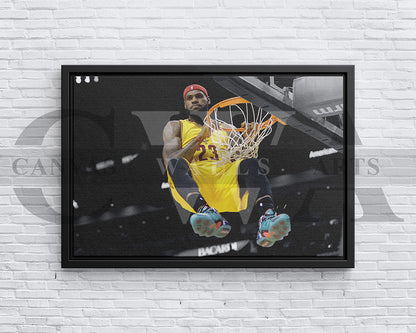 LeBron James Black & White Canvas Art Basketball Canvas Wall Art