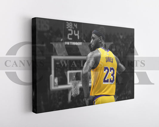 LeBron James Black & White Canvas Art Basketball Canvas Wall Art