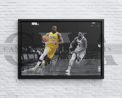 LeBron James Black & White Canvas Art Basketball Canvas Wall Art