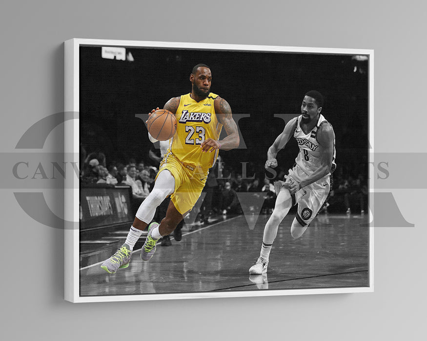 LeBron James Black & White Canvas Art Basketball Canvas Wall Art