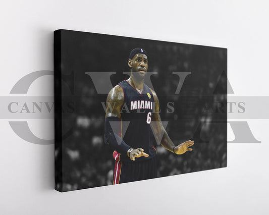 LeBron James Black & White Canvas Art Basketball Canvas Wall Art