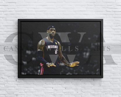 LeBron James Black & White Canvas Art Basketball Canvas Wall Art