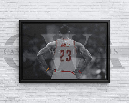 LeBron James Black & White Canvas Art Basketball Canvas Wall Art