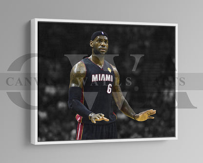 LeBron James Black & White Canvas Art Basketball Canvas Wall Art