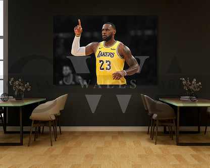 LeBron James Black & White Canvas Art Basketball Canvas Wall Art