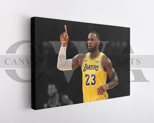 LeBron James Black & White Canvas Art Basketball Canvas Wall Art