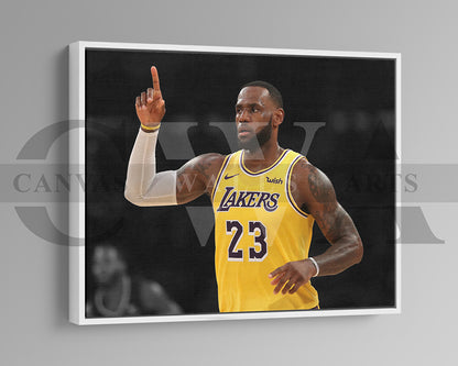 LeBron James Black & White Canvas Art Basketball Canvas Wall Art