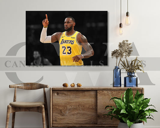 LeBron James Black & White Canvas Art Basketball Canvas Wall Art