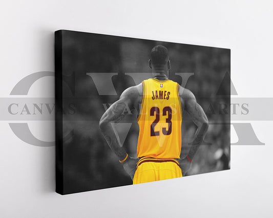 LeBron James Black & White Canvas Art Basketball Canvas Wall Art