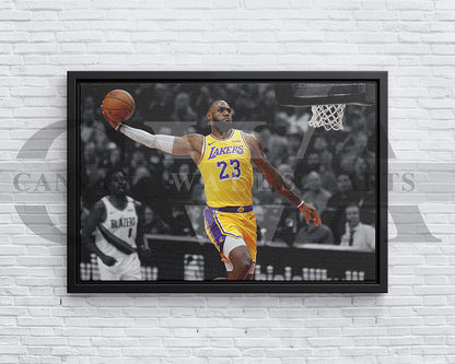 LeBron James Black & White Canvas Art Basketball Canvas Wall Art
