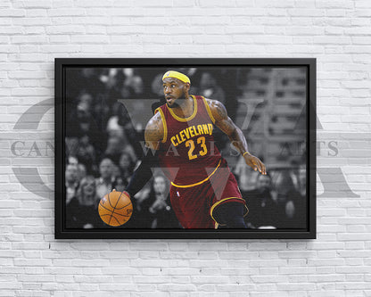 LeBron James Black & White Canvas Art Basketball Canvas Wall Art