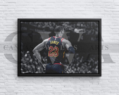 LeBron James Black & White Canvas Art Basketball Canvas Wall Art