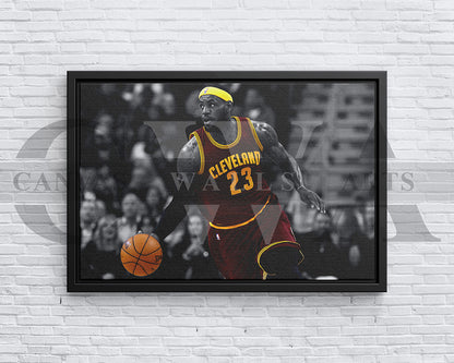 LeBron James Black & White Canvas Art Basketball Canvas Wall Art