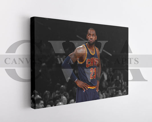 LeBron James Black & White Canvas Art Basketball Canvas Wall Art