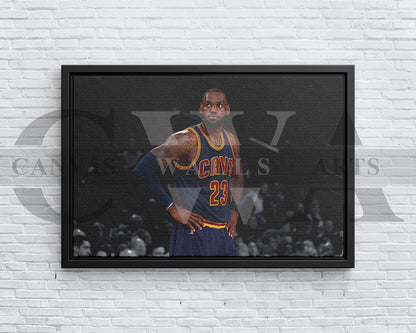 LeBron James Black & White Canvas Art Basketball Canvas Wall Art