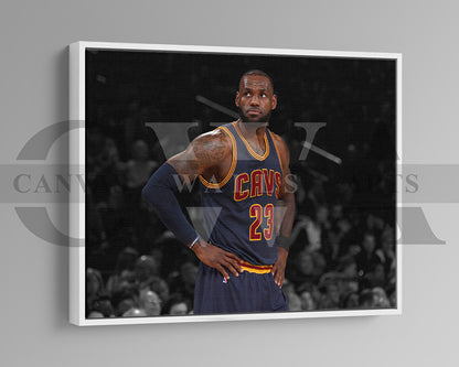 LeBron James Black & White Canvas Art Basketball Canvas Wall Art