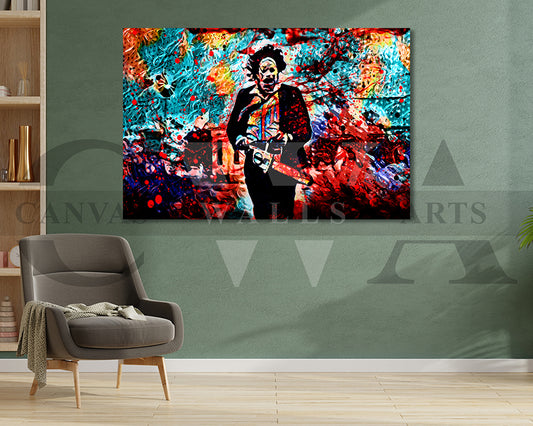 Leatherface Canvas Wall Art Abstract Movie Poster