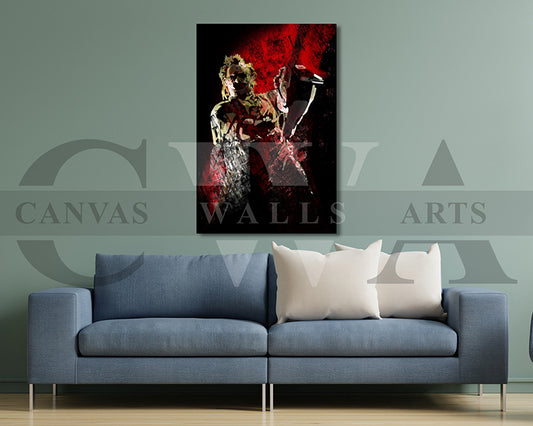 Leatherface Canvas Wall Art Movie Poster