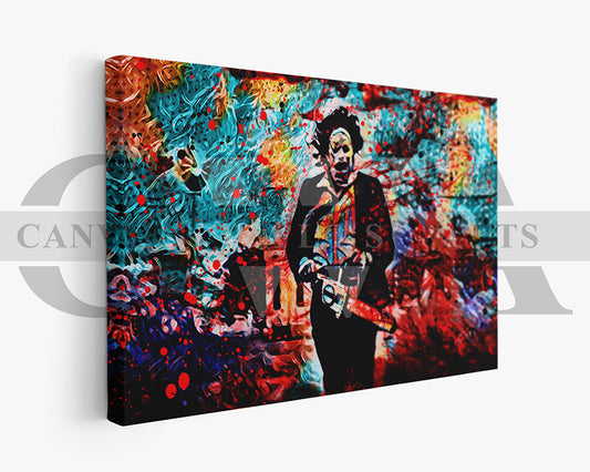 Leatherface Canvas Wall Art Abstract Movie Poster