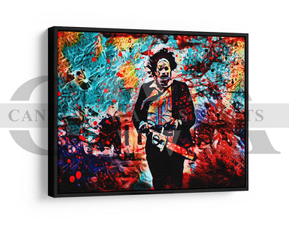 Leatherface Canvas Wall Art Abstract Movie Poster