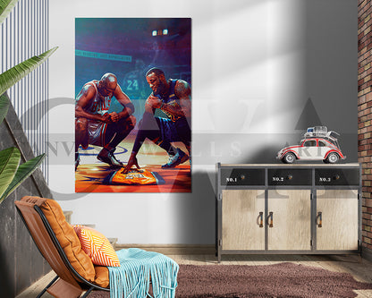 Lebron James & Michael Jordan Canvas Wall Art