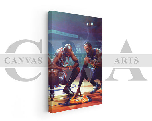 Lebron James & Michael Jordan Canvas Wall Art